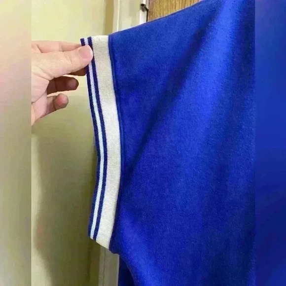 Vintage Marina Club Shirt Nautical Size Large Blue/White With Embroidered Patch - Picture 6 of 9